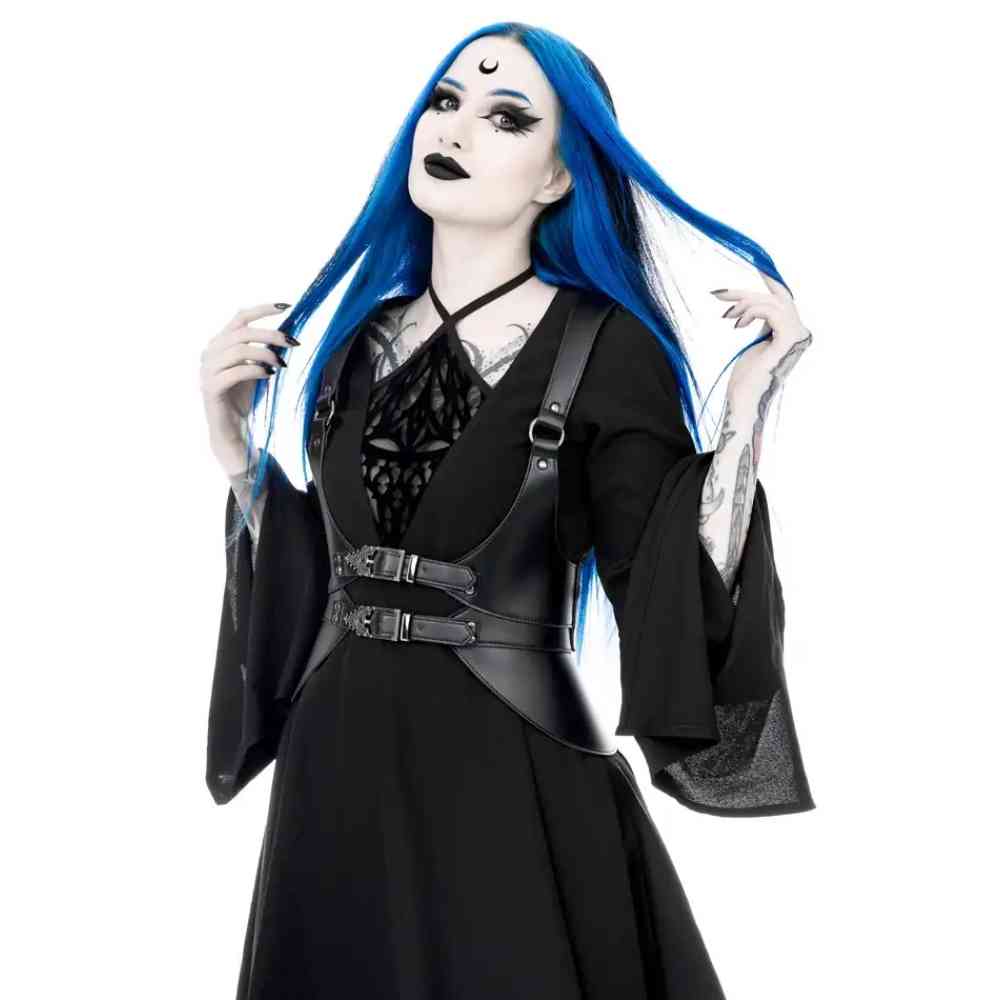 Restyle - Hallows Peplum Harnas - Zwart